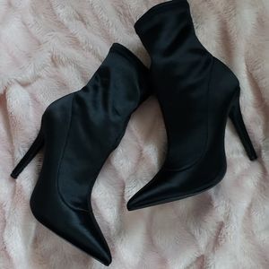 Black stiletto booties